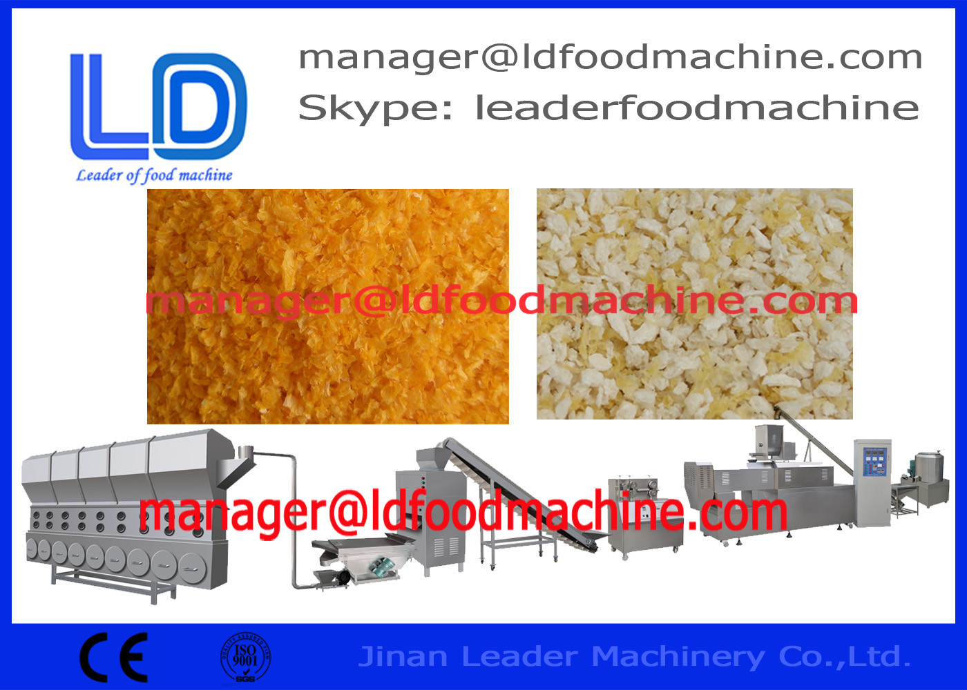 Extruder-Nahrungsmittelsalat Brot-Krumen-Maschine/verdrängte Imbissmaschinerie