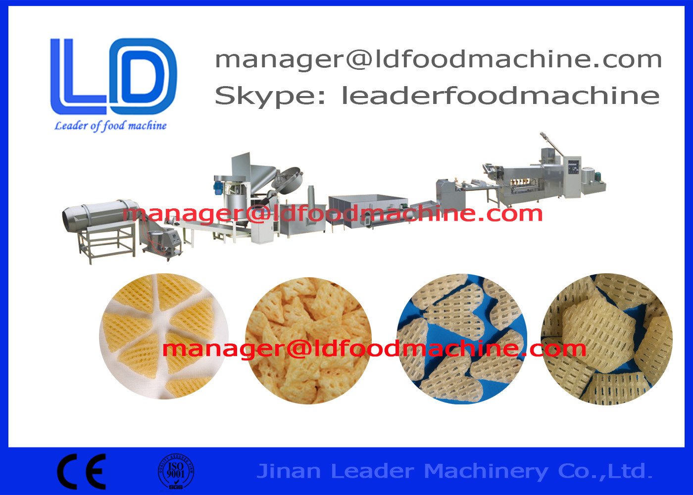 Maisstärke-Chip-/Weizenmehl 3D Imbiss-Kugel-Maschinerie für die Snack-Food-Herstellung
