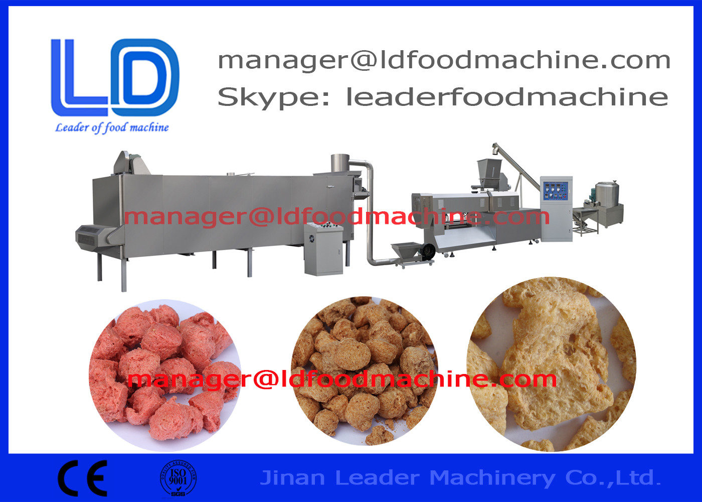 Automatische Sojabohnen-Verarbeitungs-Ausrüstung, TVP/TSP-Sojabohnen-Protein-Nahrungsmittelmaschine