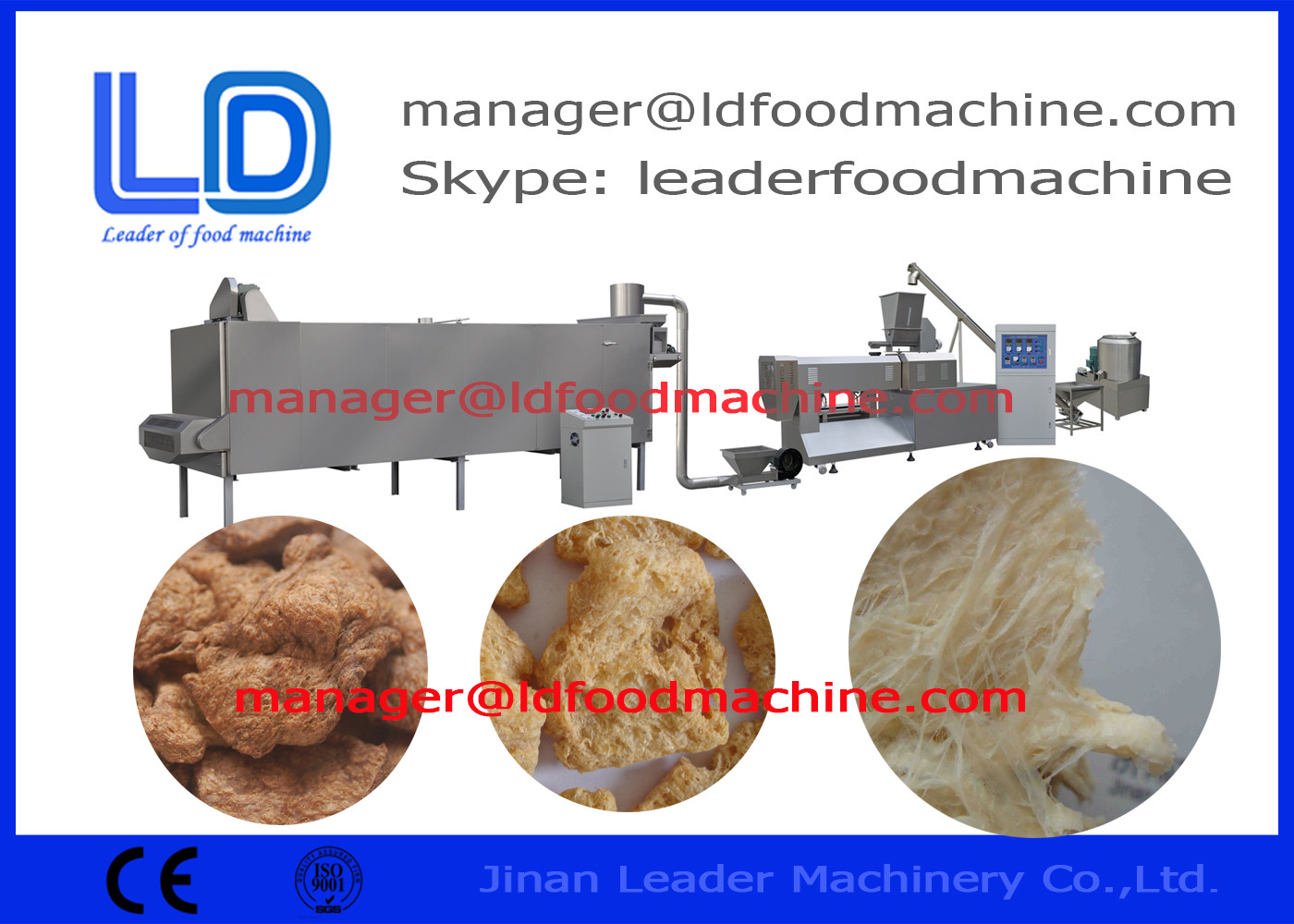 Industrielle Sojabohnen-Verarbeitungs-Ausrüstungssojanugget-Lebensmittelverarbeitungslinie